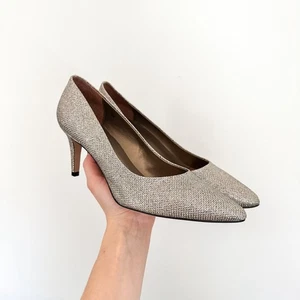 VANEli Metallic Glitter Slip-On Pointed Toe Heels Pumps Gold 9 - Picture 1 of 8