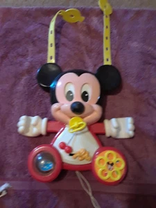 Vintage Baby Mickey 1984 Activity Center Crib Toy(no cup or rattle) 11" Red ball - Picture 1 of 2