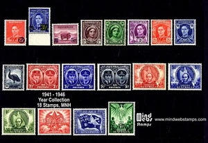 Australian Pre-Decimal Stamps 1941-1946 Year Set Collection (18) MNH SET A - Picture 1 of 1