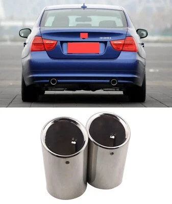 For 2005-2017 BMW 3-Series Steel Car Rear Exhaust Tip Muffler Tailpipe 1Pair - Imagen 1 de 4