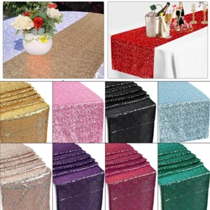 Glitzernde Pailletten Tischläufer glänzend Esstischdecke für Bankett Hochzeit Party - Bild 1 von 43