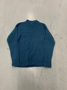 J W Anderson Uniqlo Wool Sweater XS Blue Pullover Ribbed Mock Neck - Picture 1 of 8
