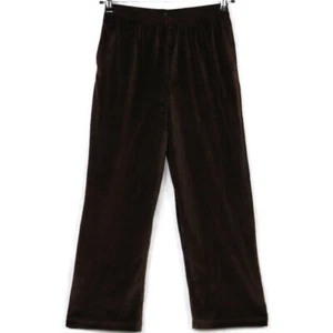 Alfred Dunner Womens Velour Pants Brown Petite 10 X 27 10P Stretch Elastic Waist - Picture 1 of 11