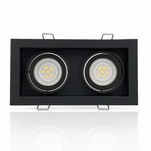 Dekorative schwarze Decken-Downlight GU10 Twin Quadratisch Einbaustrahler LED Neigung - Bild 1 von 11