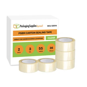 Klar Karton Versiegelung Verpackungsband 1,88 Zoll x 55 Yards 3 Mil 36 Rollen - Bild 1 von 6