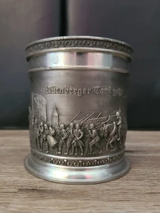 Scatola porta biglietti vintage fatta a mano "La mano di Norimberga passa attraverso tutto il paese" 95% pura latta - Foto 1 di 10