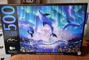 NEW THE MUSIC OF AURORA JIGSAW PUZZLE 500 PIECES HINKLER BOOKS DOLPHIN JIGSAW - Picture 1 of 3