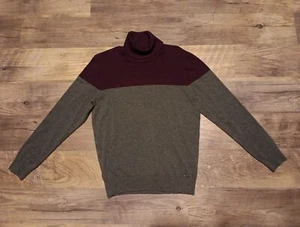 Calvin Klein Purple/Gray Colorblock Turtleneck Knit Sweater Large EUC - Bild 1 von 6