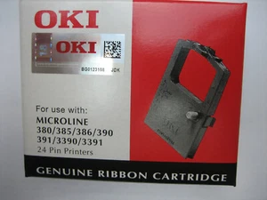OKI ML Microline 390FB 320FB Flat Bed Noir Ribbon Ruban de Couleur 09002310 - Photo 1/11