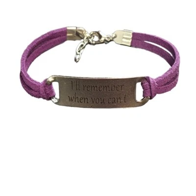 Pulsera púrpura Alzheimer - Recuerda siempre - Brazalete de conciencia púrpura Foto 1 de 4