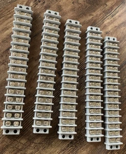 Lot of 5 - Marco 38TB16 Terminal Block Strip 16 Position 7/16" Center 20 amps - Picture 1 of 5