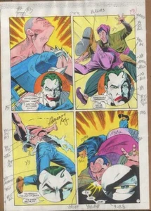 Batman Joker Detektiv Comics #673 Produktion Kunst signiert Adrienne Roy COA PG 7 - Bild 1 von 2