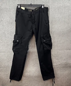 Fusai Men’s Cargo Pants 100% Cotton Mens Black 34x30 (29.5) Pockets New With Tag - Picture 1 of 16