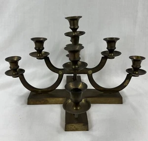 "Candelabro de latón 9 velas menorá judía 9"" x 9""" - Imagen 1 de 5