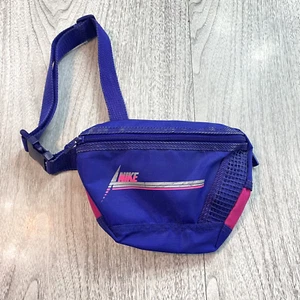 Vintage 80's NIKE Fanny Pack Waist Bag Purple Pink - Picture 1 of 11