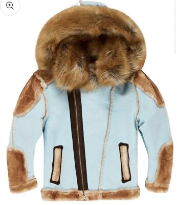 CHAQUETA DE PIEL DE OVEJA JORDAN CRAIG NIÑO TD MOTO AZUL CIELO BEBÉ PIEL NIÑOS BEBÉ 2T-7 Foto 1 de 4