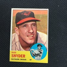 1963 Topps # 543 Russ Snyder Card Baltimore Orioles Shipped In PWE