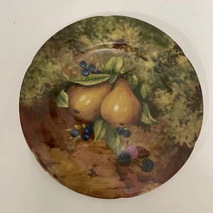 ROCHARD Limoges STILL Life France Salad Plate A J Heritage Fruit PEAR GRAPES 7.5 - Picture 1 of 7