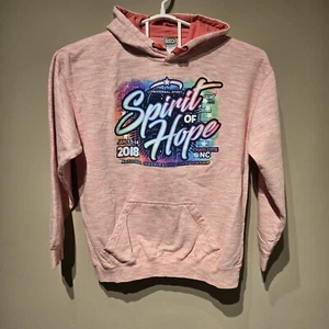 Spirit Of Hope Cheer Competition Hoodie Size Adult Large Heathered Pink White - Picture 1 of 6