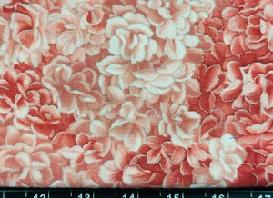 Tina Scrap 9"x21" Metallic Silver Pink Flower Floral Petals Cotton Fabric - Picture 1 of 1