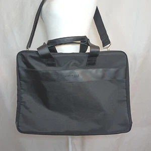 Kenneth Cole Carry On Duffel Bag Black 20" Canvas Leather Bottom Shoulder strap - Picture 1 of 10