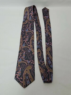 Corbata Givenchy Monsieur 100 % seda azul gris dorado cachemira abstracta moderna 57" Foto 1 de 4