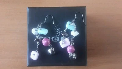 Ceramic drop earrings in a Papillion style by More - Image 1 of 2