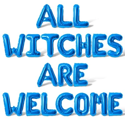 TODAS LAS BRUJAS SON BIENVENIDAS Carta Globo Banner - Hágalo usted mismo Decoraciones de Fiesta de Halloween Foto 1 de 4