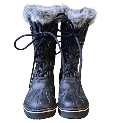 Khombu Mujeres Niñas Invierno Botas de Nieve Talla 5.5 Negro Seude Imitación Piel Nuevas Sin Caja Foto 1 de 4