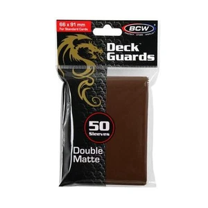 1 pack of 50 BCW Brown Double Matte Deck Guard Standard Sized Card Sleeves - Picture 1 of 2