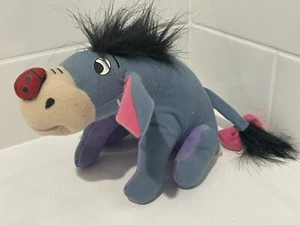Disney EEYORE PLUSH BEETLE ON NOSE & BOW ON TAIL WINNIE THE POOH - Picture 1 of 3