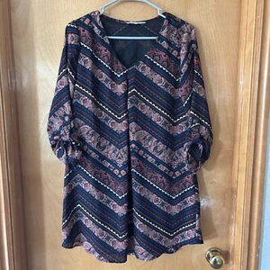 Damen üppige Tunika Bluse schwarz blau rosa Größe XS - Bild 1 von 3