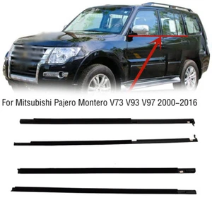 4 tiras meteorológicas de ventana de goma para Mitsubishi Pajero Montero V73 V93 V97 2000-16 - Imagen 1 de 5