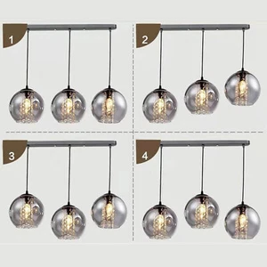 3-Light Chandelier Ceiling Light Hanging Lamp Glass Ball LED Pendant Lamp Modern - Picture 1 of 12