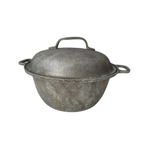 Girarrosto sigillo argento 1950 vintage secolo TONDO alluminio con coperchio forno olandese - Foto 1 di 11