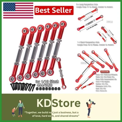 Precision Red Aluminum RC Turnbuckle Upgrade Pack for 1/10 Slash & More - Image 1 of 4
