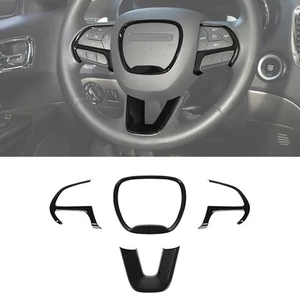 4pcs Steering Wheel Control Bezel Trim Decor for Dodge Charger 2015+ Gloss Black - Picture 1 of 15