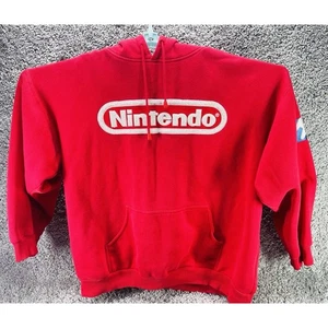 Men’s Nintendo Hooded Sweatshirt Pull Over 2xl Red  - Picture 1 of 14