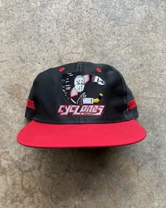 Vintage NWOT Cincinnati Cyclones Snapback Hat Cap IHL Hockey Black Red 90s - Picture 1 of 13