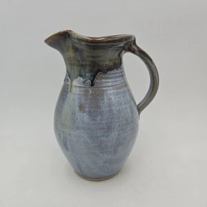 Brocca pizzicata Studio Art Pottery smalto a goccia blu e verde firmata KILLION - Foto 1 di 17