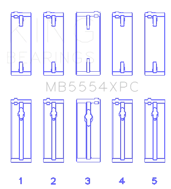 Juego de rodamientos principales King Engine MB5554XPC para Toyota 3SGT 16V 2,0 L Foto 1 de 2