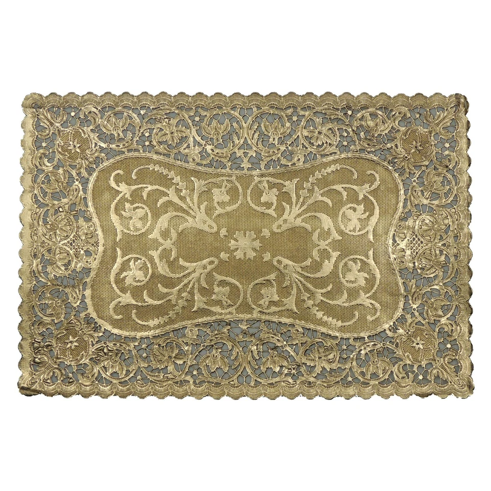 Manteles de papel 21 piezas Royal Lace rectangulares metálicos LÁMINA DORADA Foto 1 de 1