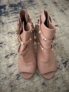 Valentino Rockstud peep toe ankle boots 37 - Picture 1 of 6