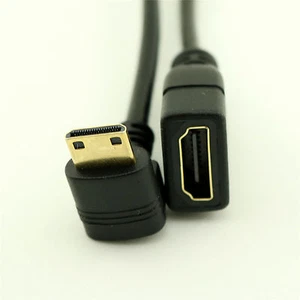 HDMI A Female to Mini HDMI C Male Plug UP Angled Convertor Adapter Cable 1080P - Picture 1 of 5