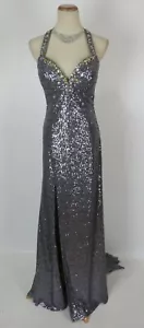 NEU Größe 8 Tony Bowls $ 500 Zinn Neckholder Abschlussball formelles langes Kleid Paillettenkleid neu mit Etikett - Bild 1 von 12