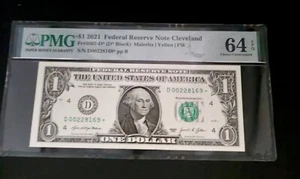 2021 $1 Federal Reserve STAR Note Fr#3007-D*  Cleveland  64 EPQ Choice Uncir. - Picture 1 of 2