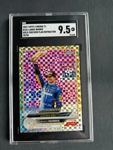 2022 Topps Chrome Formula 1 F1 Lando Norris Gold Checker 28/50 #181 SGC 9.5 - Picture 1 of 2