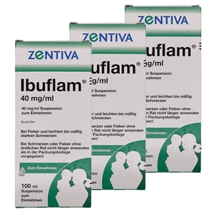 Ibuflam Saft 3 x 100 ml für Kinder bei Fieber und Schmerzen Ibusaft Fiebersaft - Bild 1 von 6