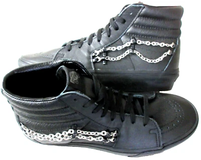 Vans Women's Sk8-Hi Platform 2 Chain Leather Shoes All Black Size 10.5 NIB - Image 1 of 4