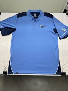 Majestic MLB Tampa Bay Rays Polo Shirt - Adult size XLarge - Light Blue